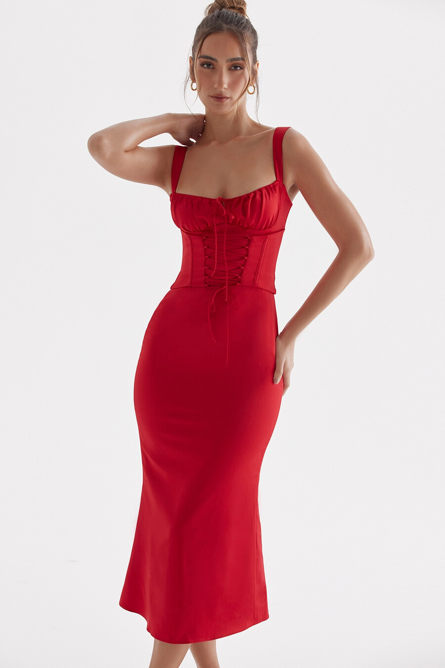 abito corsetto rosa rossa
