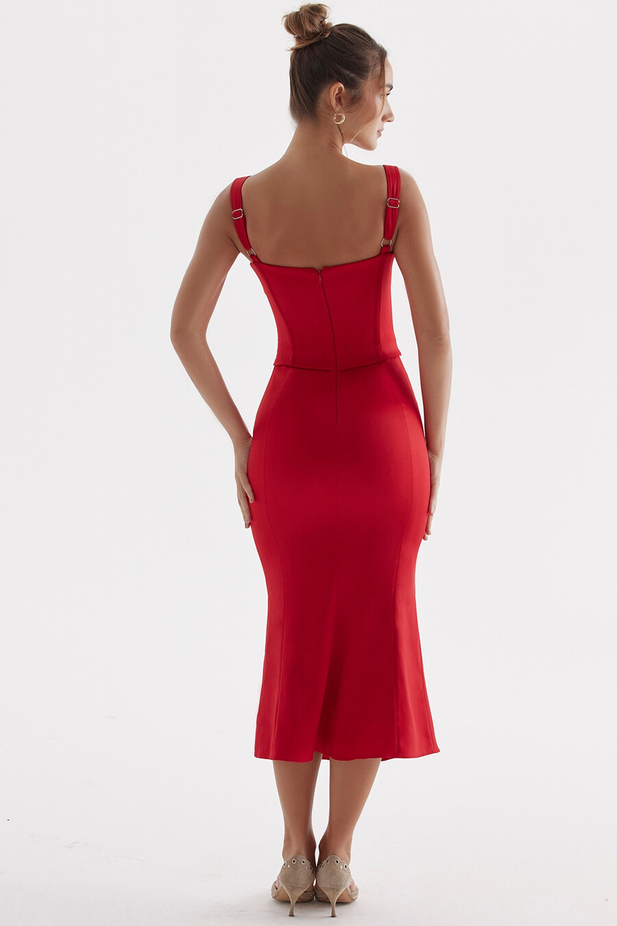 abito corsetto rosa rossa