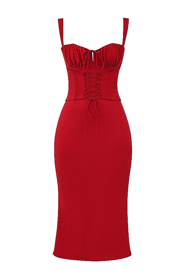 abito corsetto rosa rossa