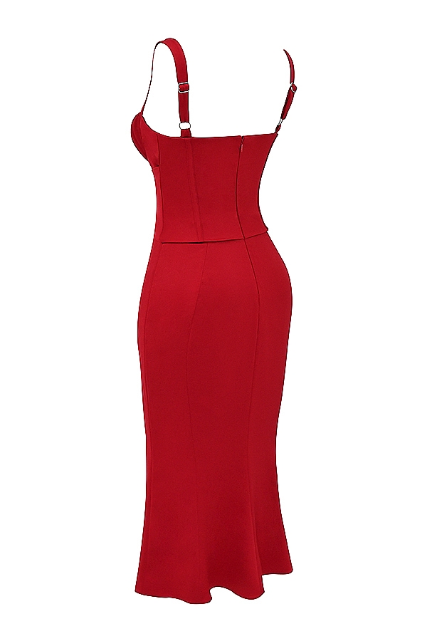 abito corsetto rosa rossa