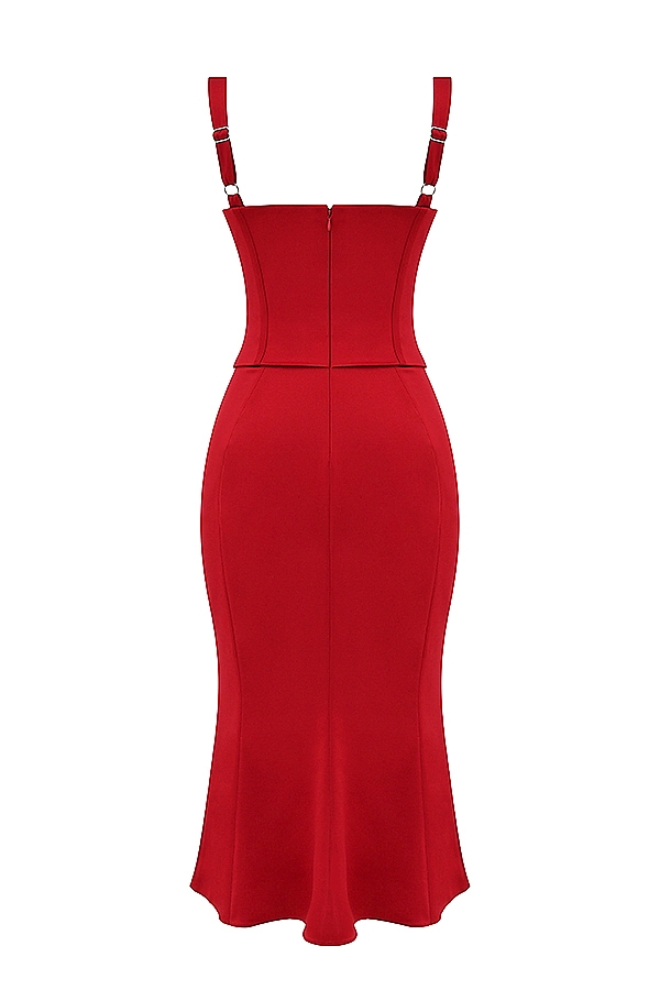 abito corsetto rosa rossa