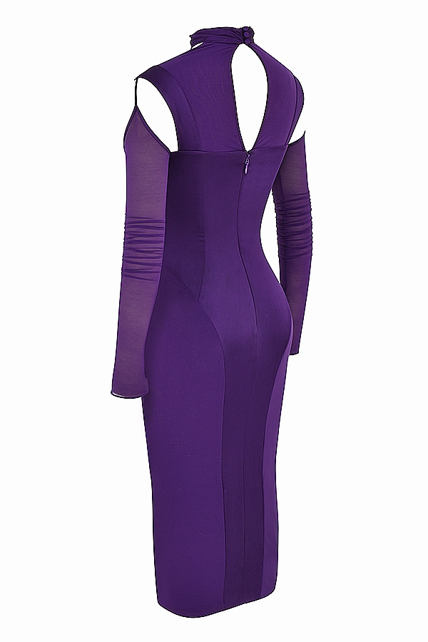 abito midi con corsetto color uva