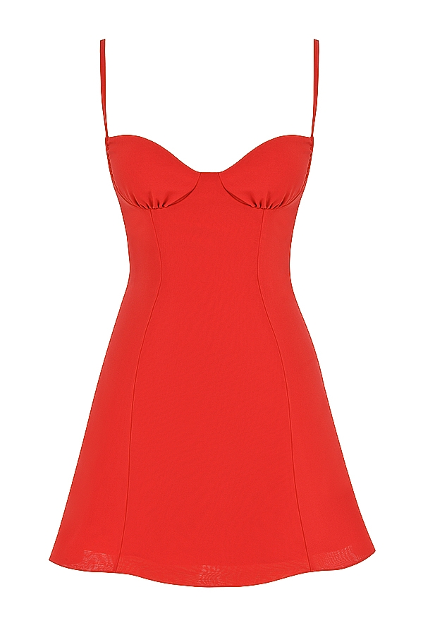 mini abito rosso