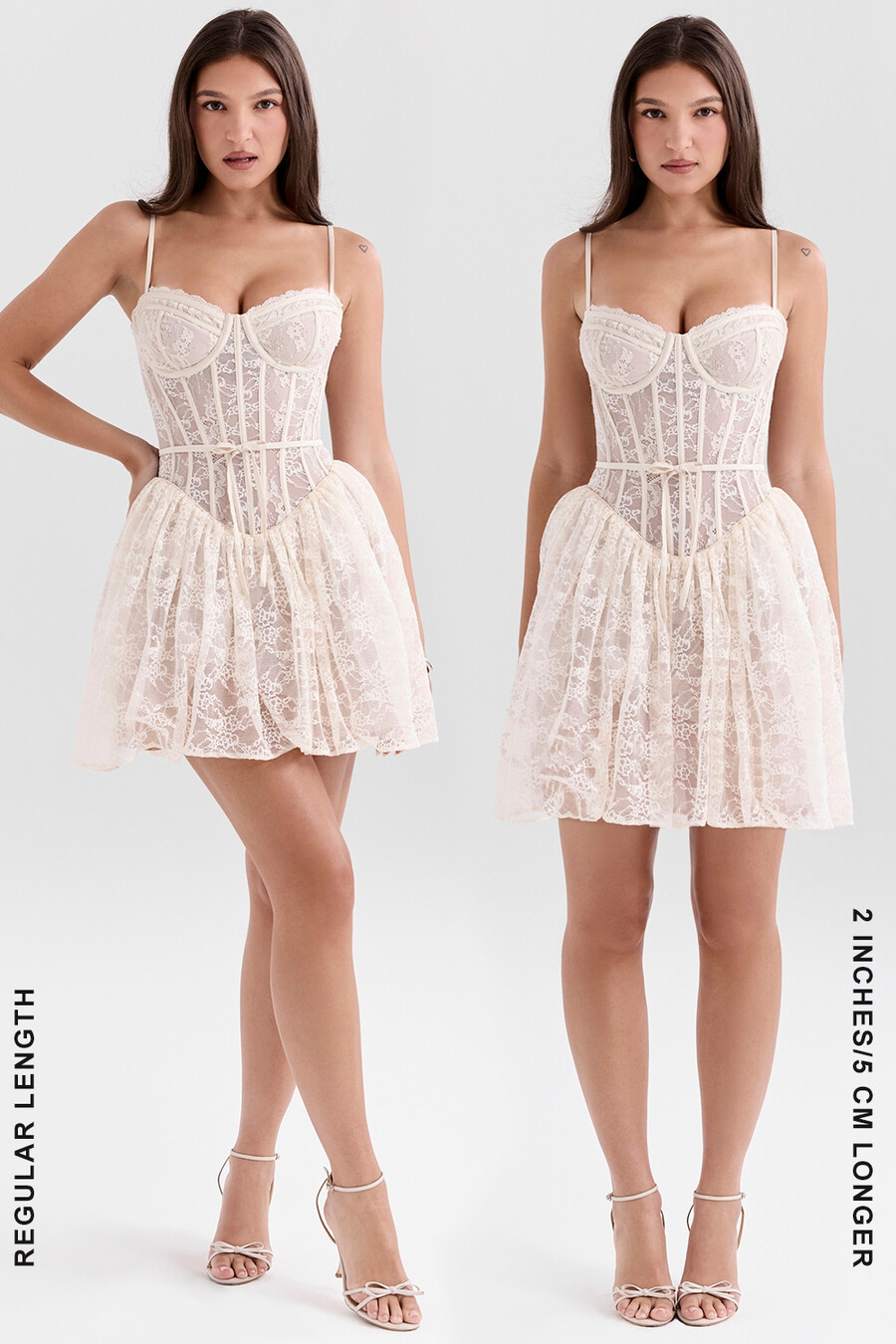 mini abito in pizzo crema vintage