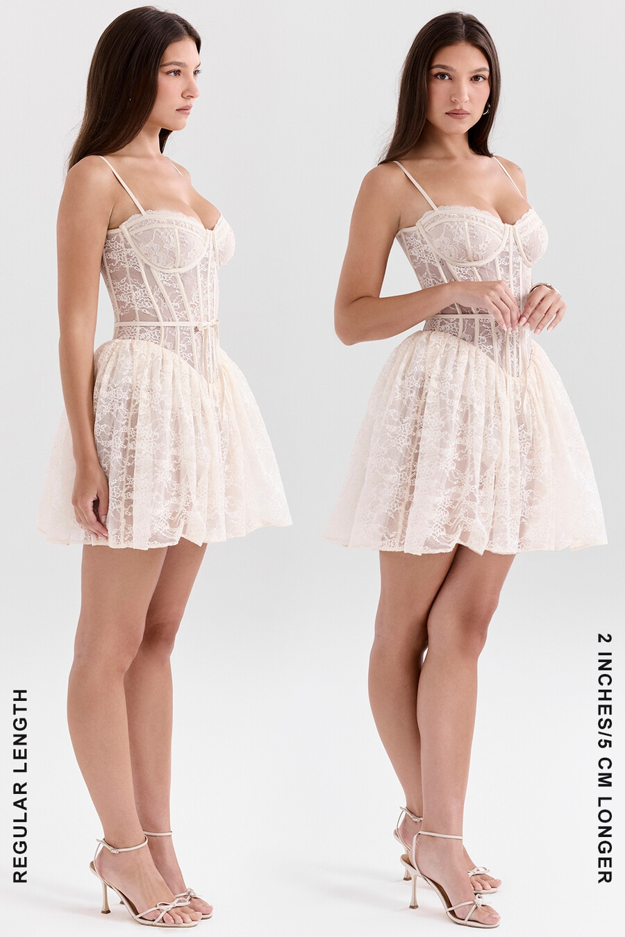 mini abito in pizzo crema vintage
