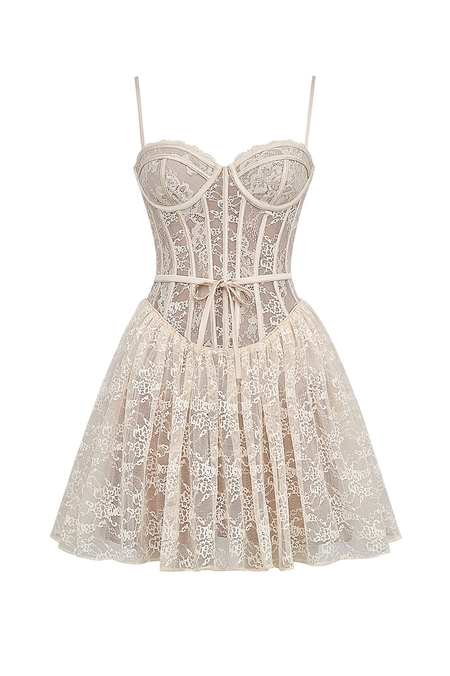 mini abito in pizzo crema vintage