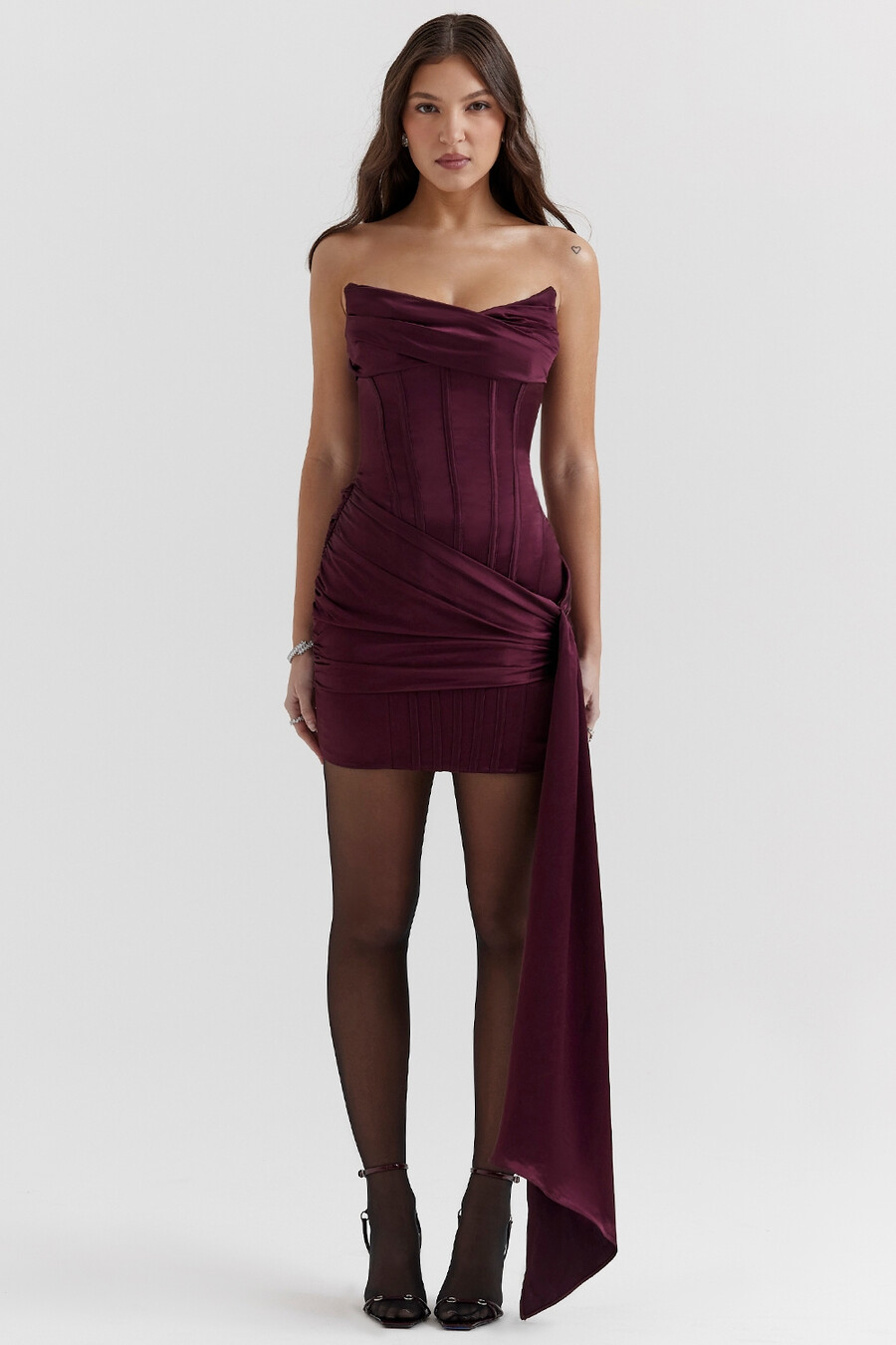 abito corsetto senza spalline mulberry
