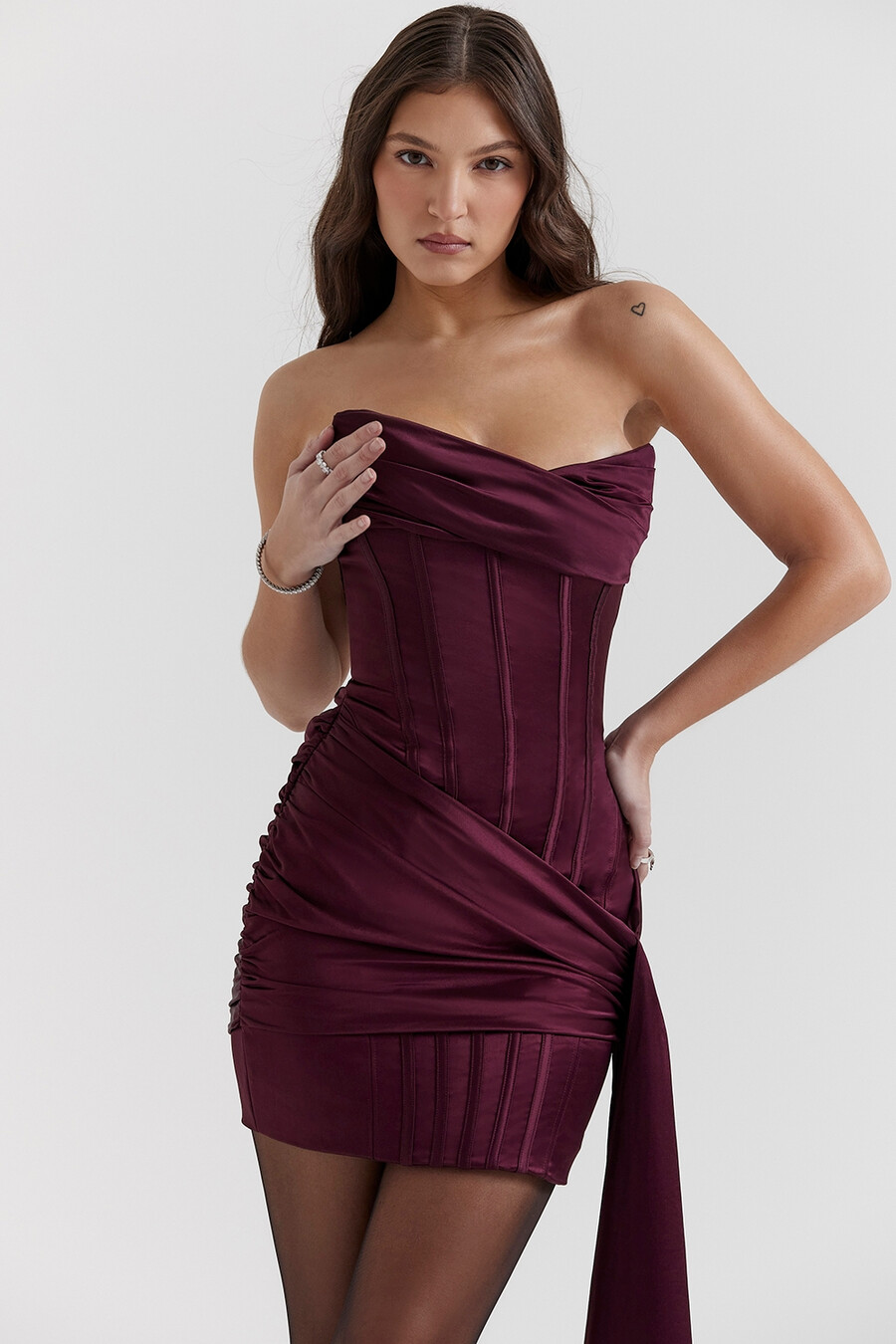 abito corsetto senza spalline mulberry