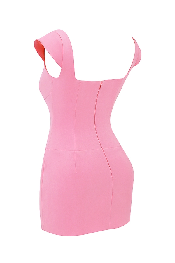 mini abito corsetto rosa francese