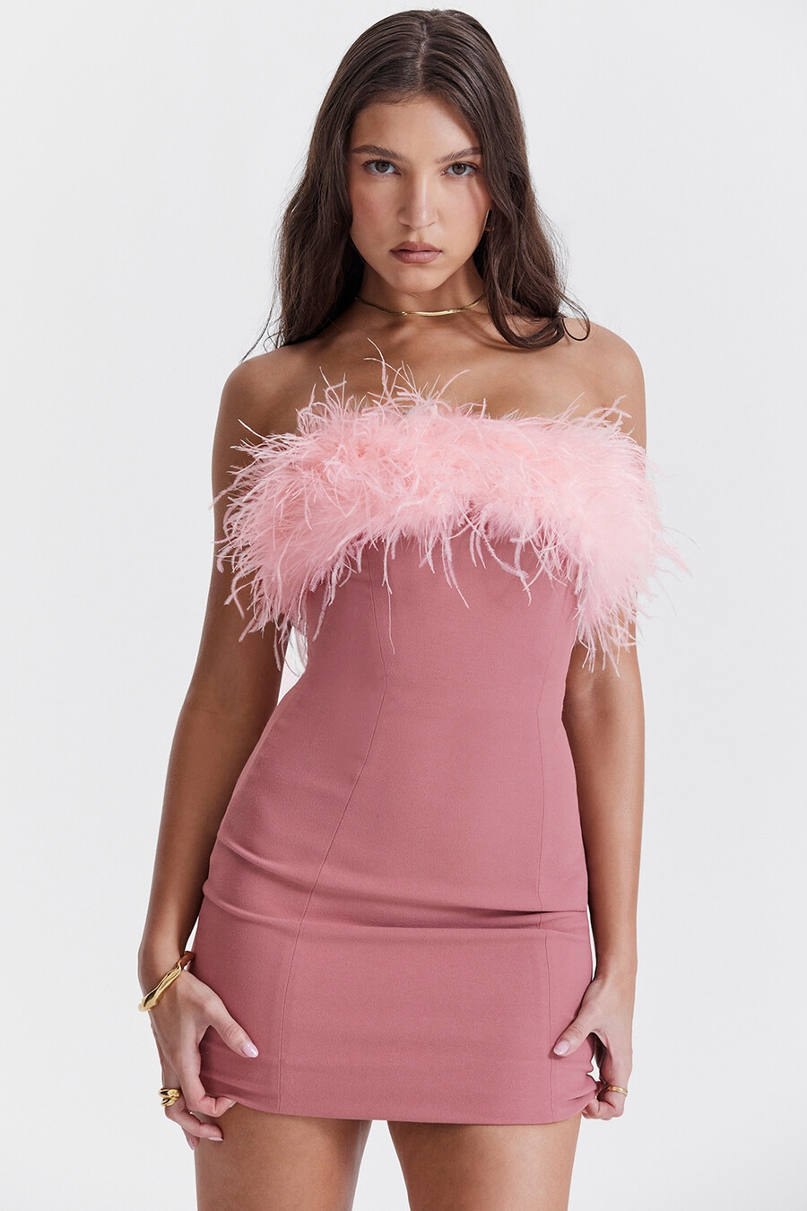 mini abito rosa caldo