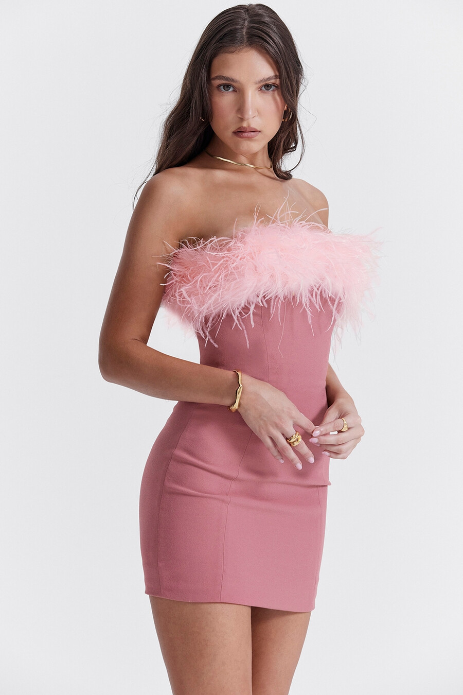 mini abito rosa caldo