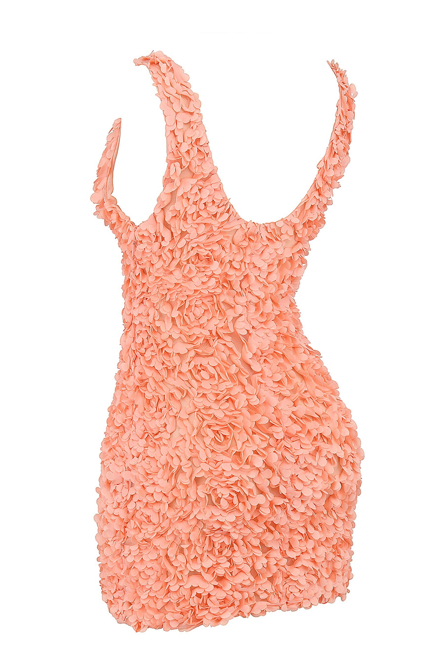 mini abito con applicazioni floreali e scollo a v sorbet