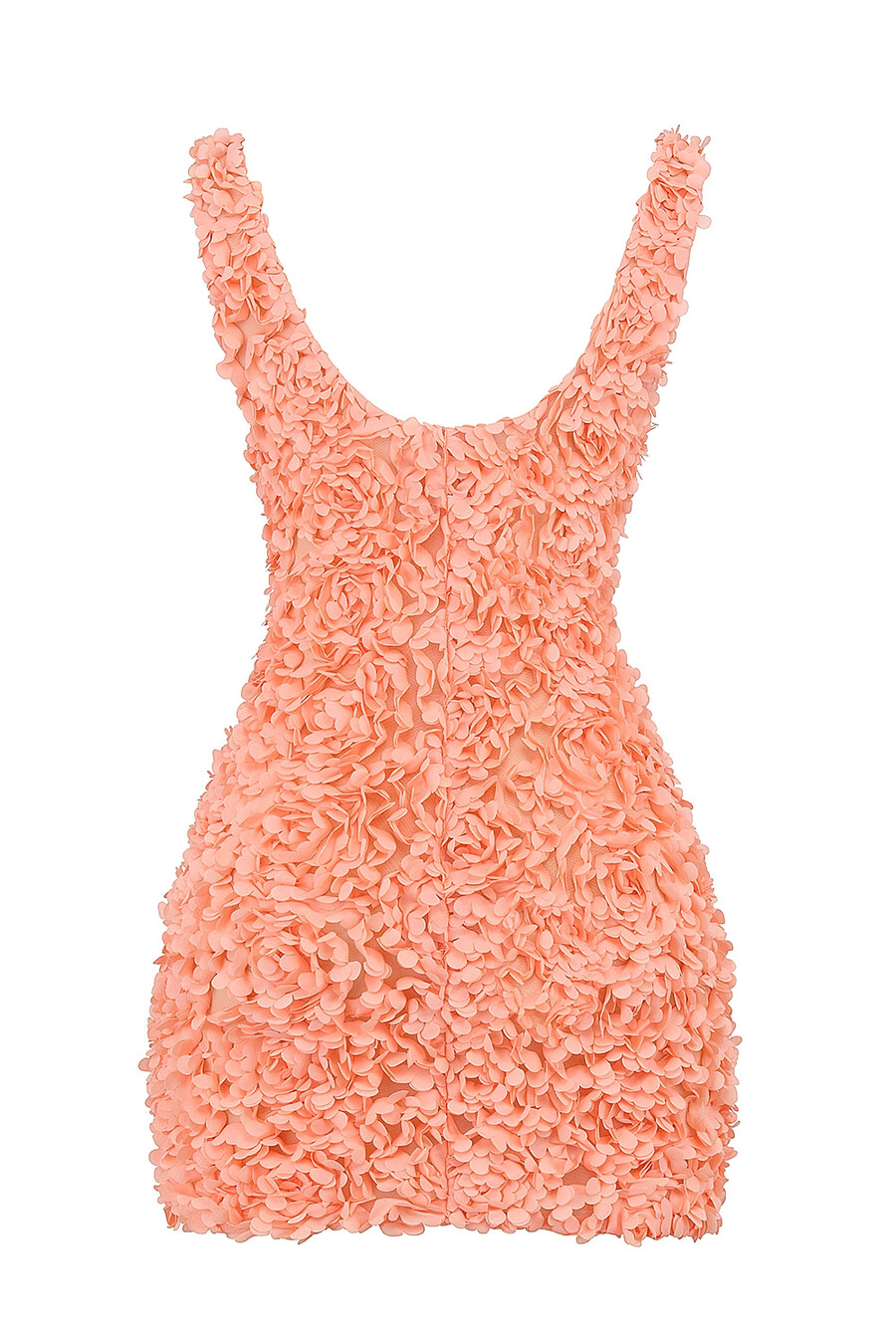 mini abito con applicazioni floreali e scollo a v sorbet