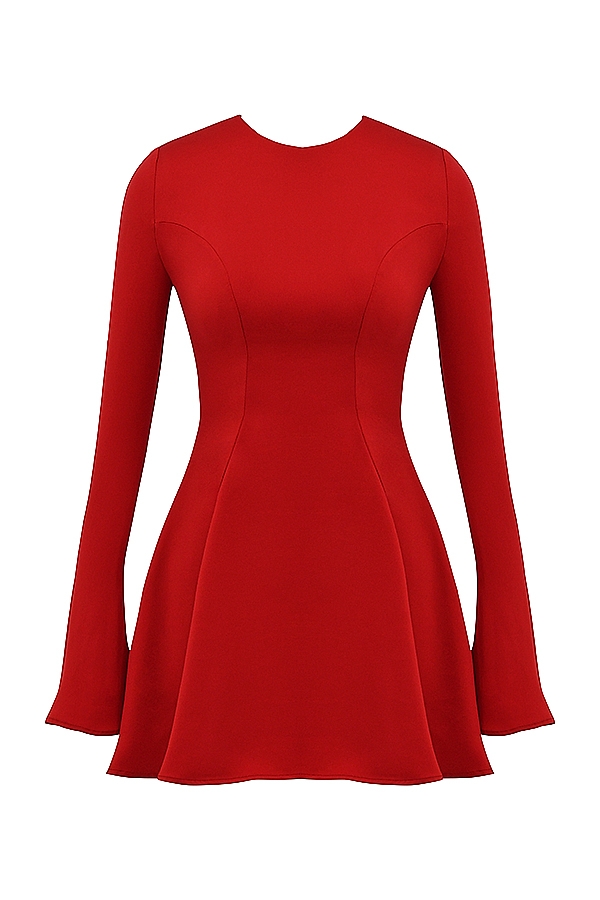 mini abito in raso rosso