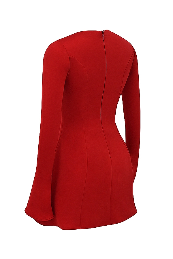 mini abito in raso rosso