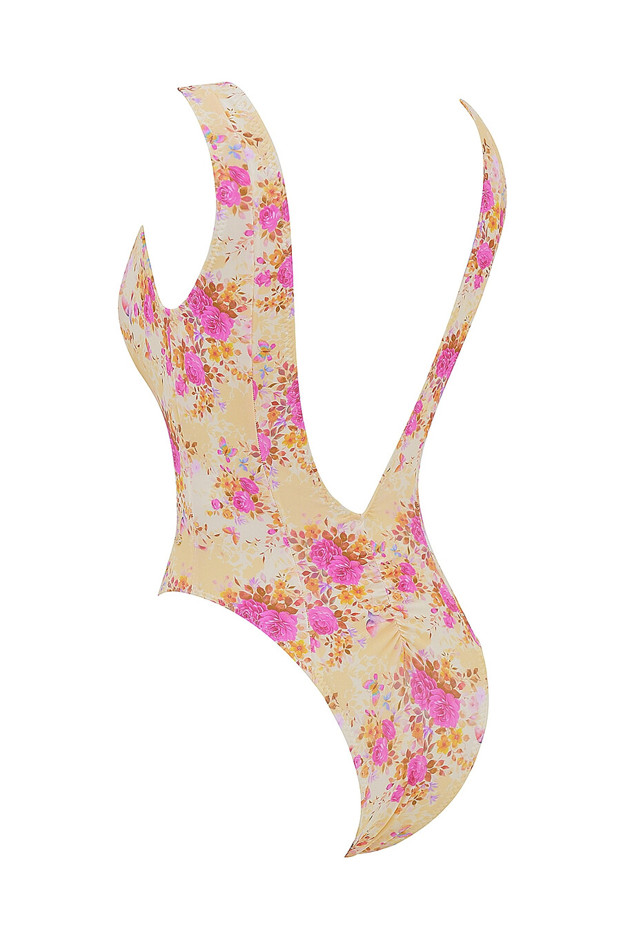 costume da bagno con scollo a v e stampa floreale