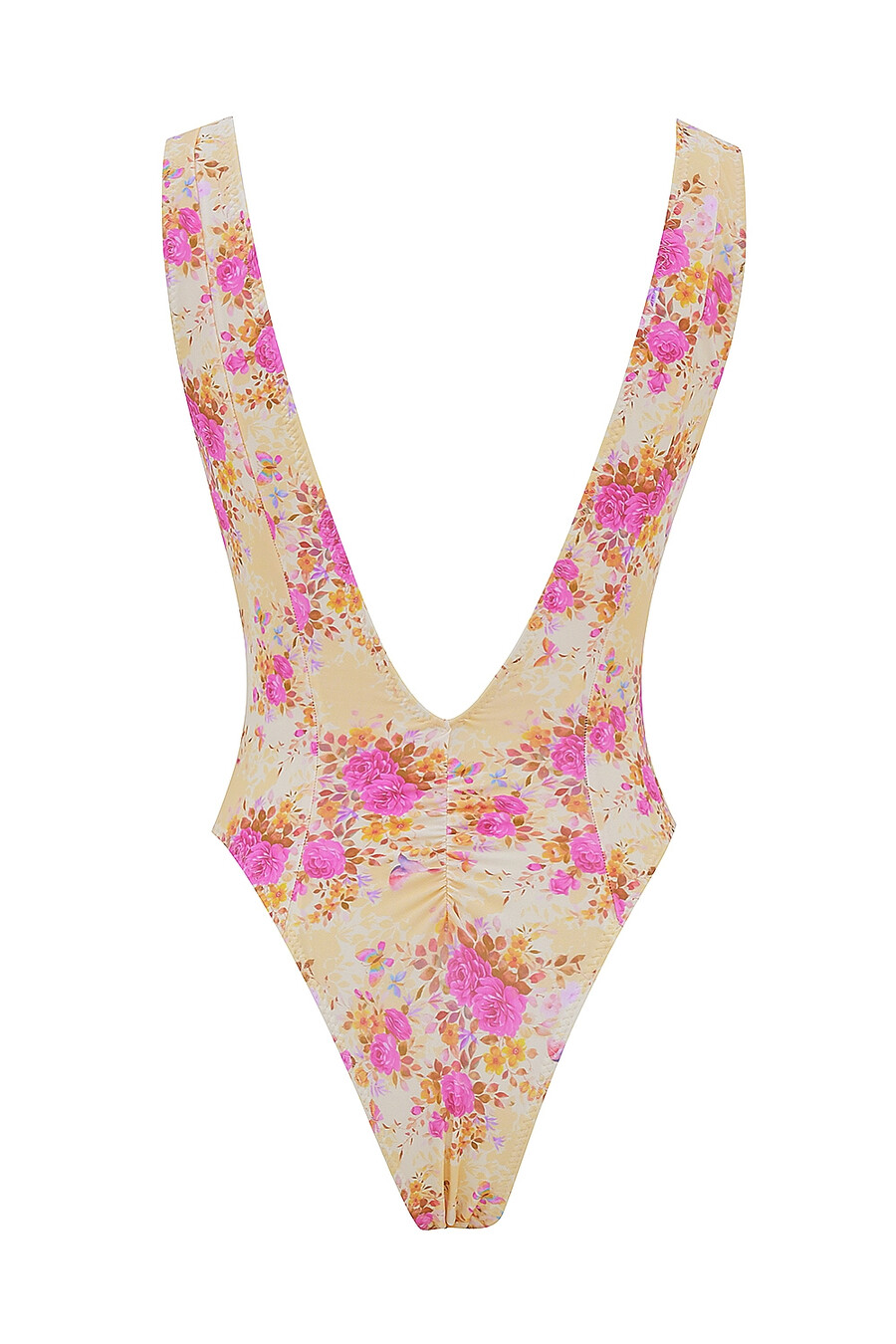 costume da bagno con scollo a v e stampa floreale