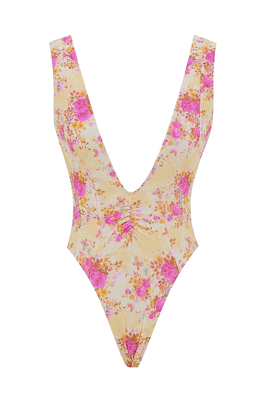 costume da bagno con scollo a v e stampa floreale