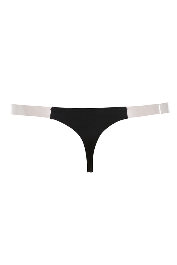 perizoma clear side- strap solution - nero
