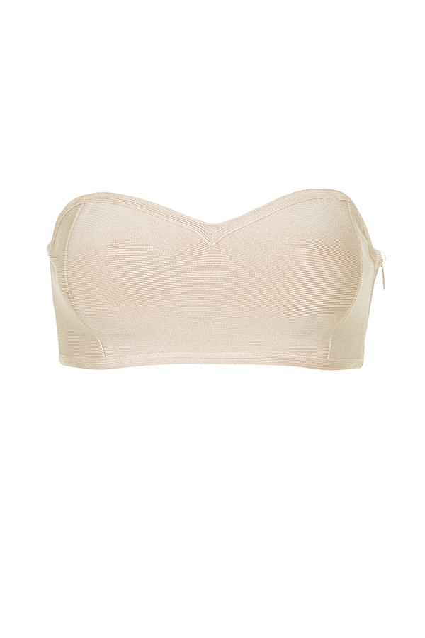 reggiseno senza spalline con fascia beige
