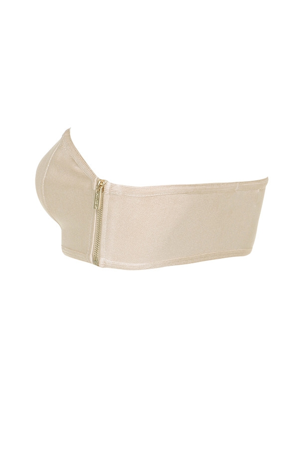 reggiseno senza spalline con fascia beige