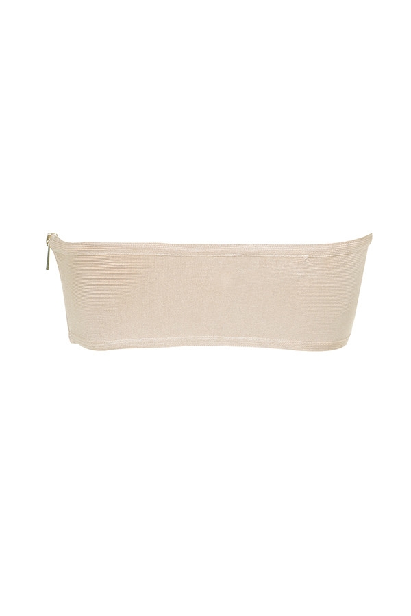 reggiseno senza spalline con fascia beige