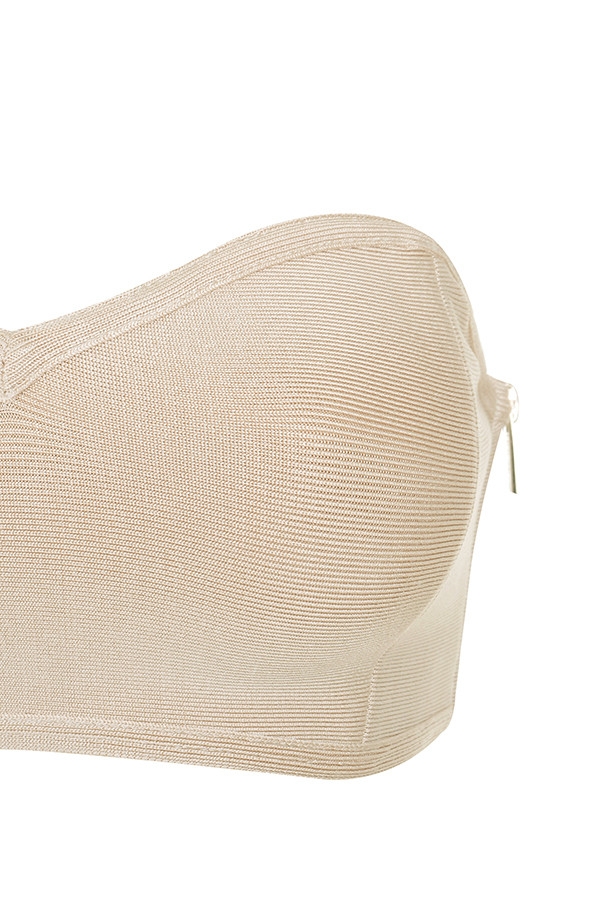 reggiseno senza spalline con fascia beige