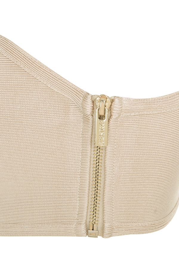 reggiseno senza spalline con fascia beige