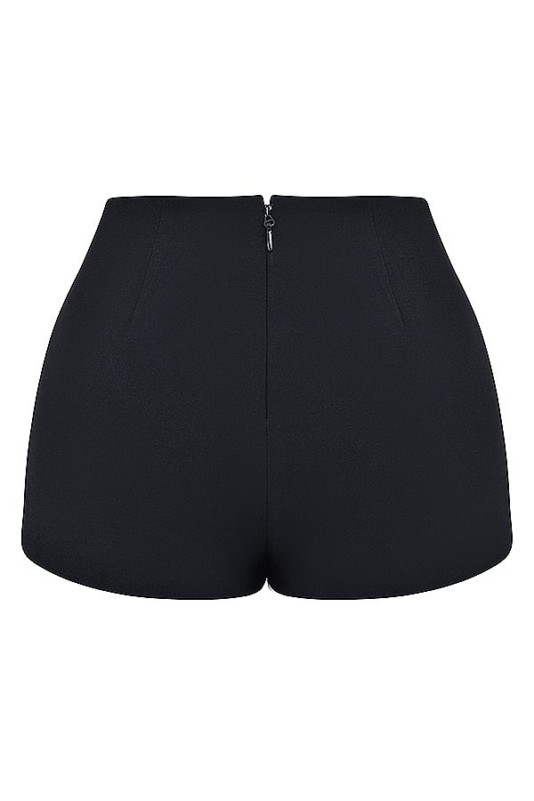 pantaloncini neri a vita alta