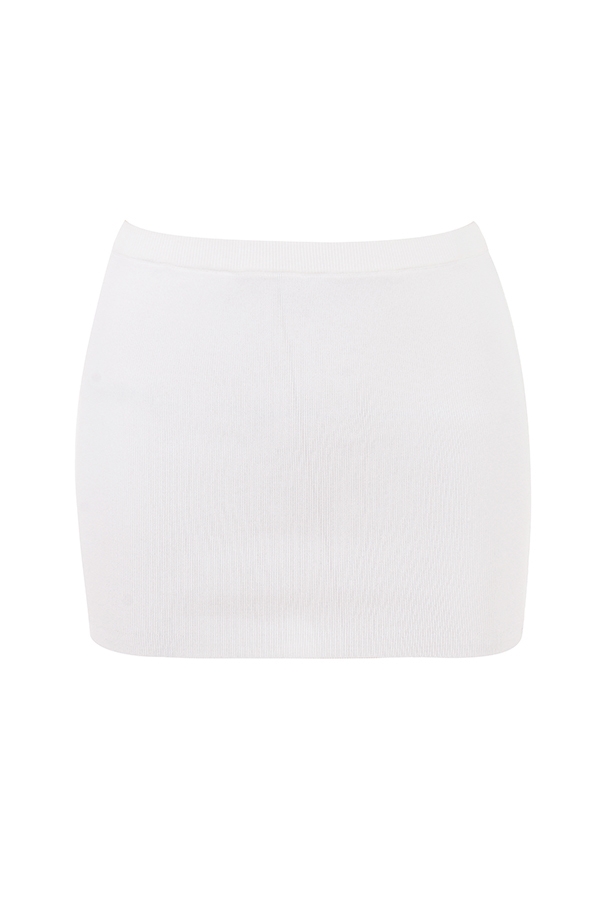 minigonna bianca in maglia