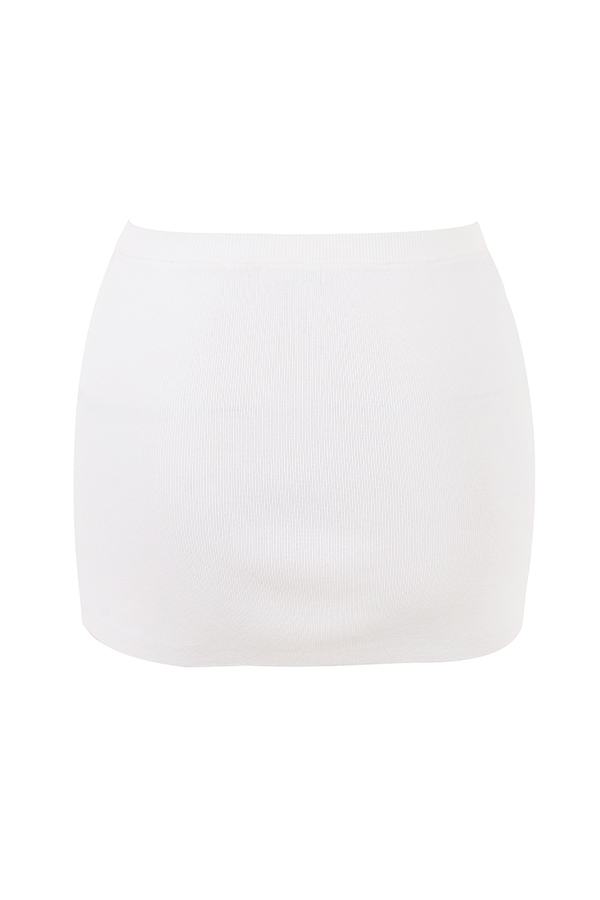 minigonna bianca in maglia