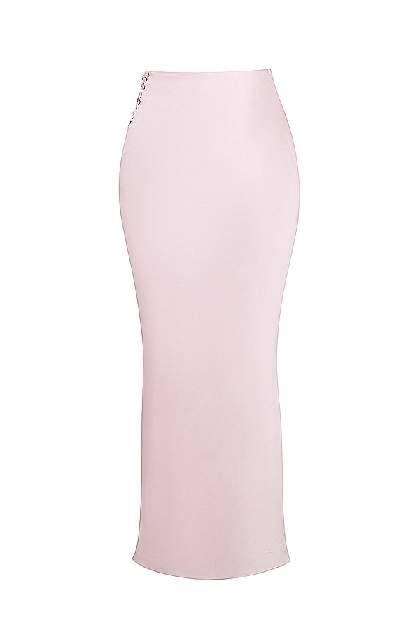 gonna lunga in raso rosa ballerina