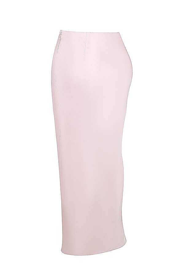 gonna lunga in raso rosa ballerina