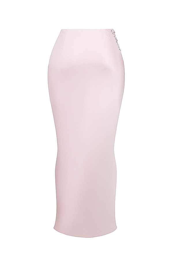 gonna lunga in raso rosa ballerina