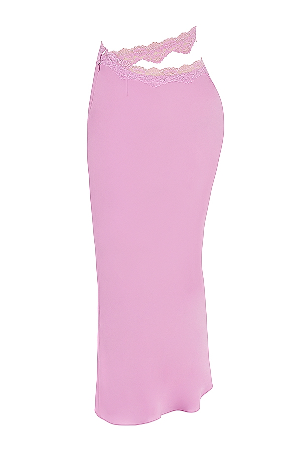gonna lunga con pizzo rosa