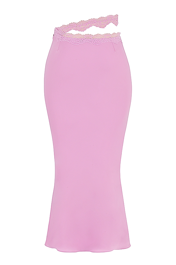 gonna lunga con pizzo rosa