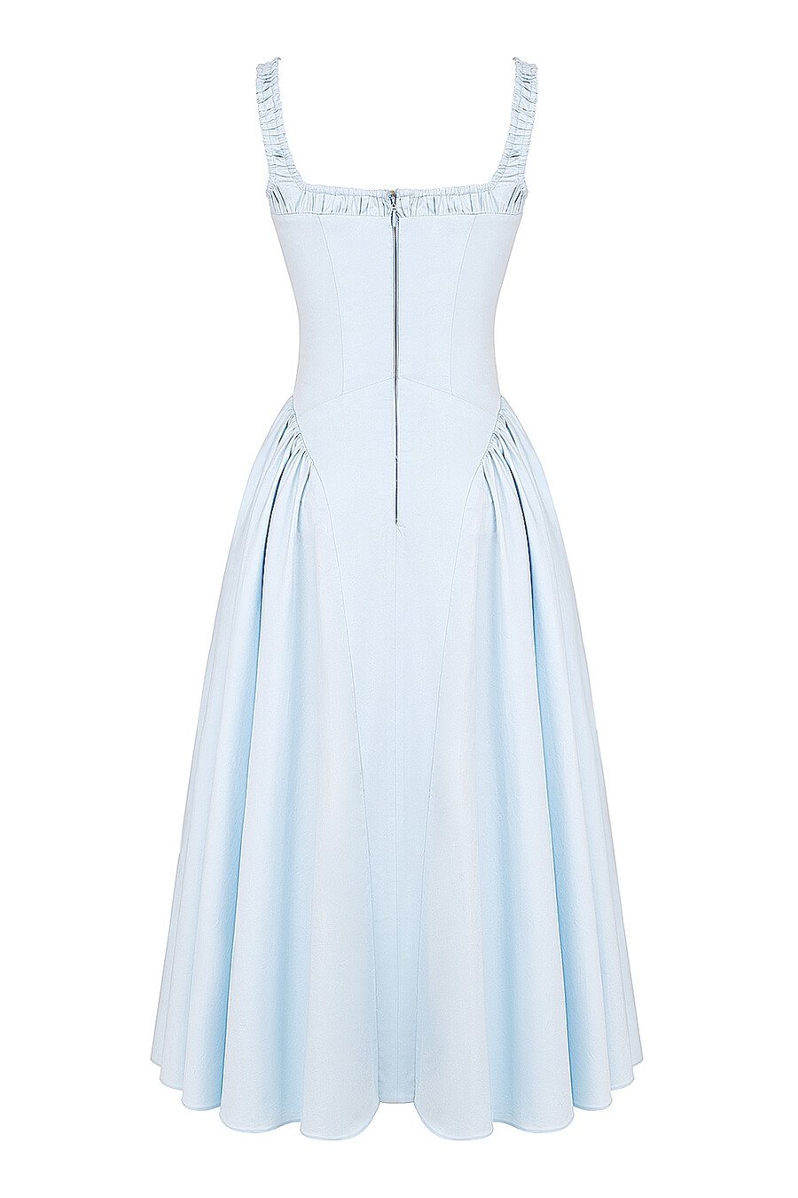 abito estivo midi in cotone azzurro italiano