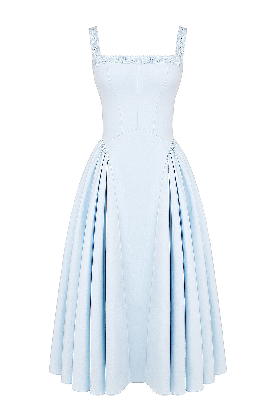 abito estivo midi in cotone azzurro italiano