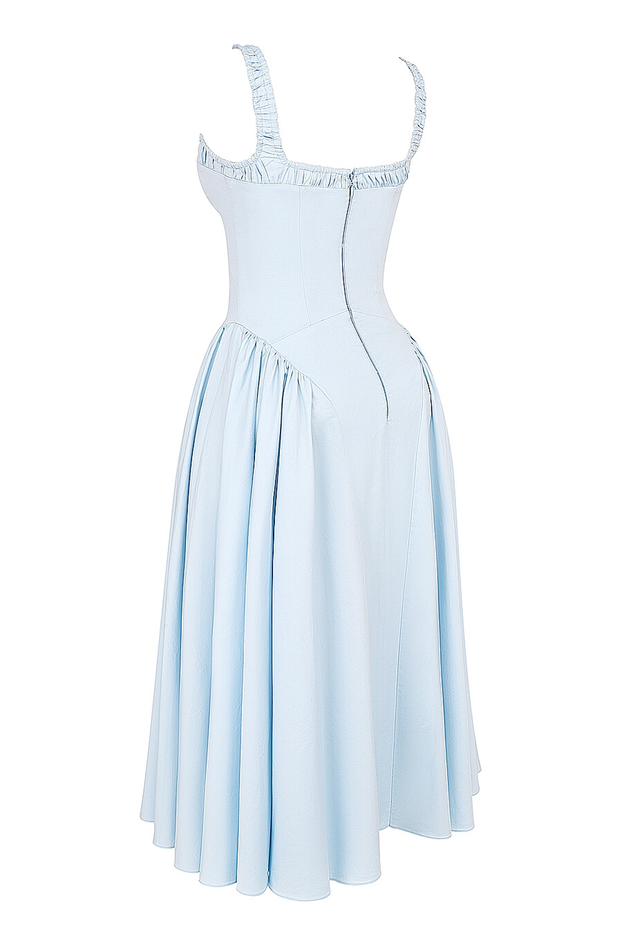 abito estivo midi in cotone azzurro italiano