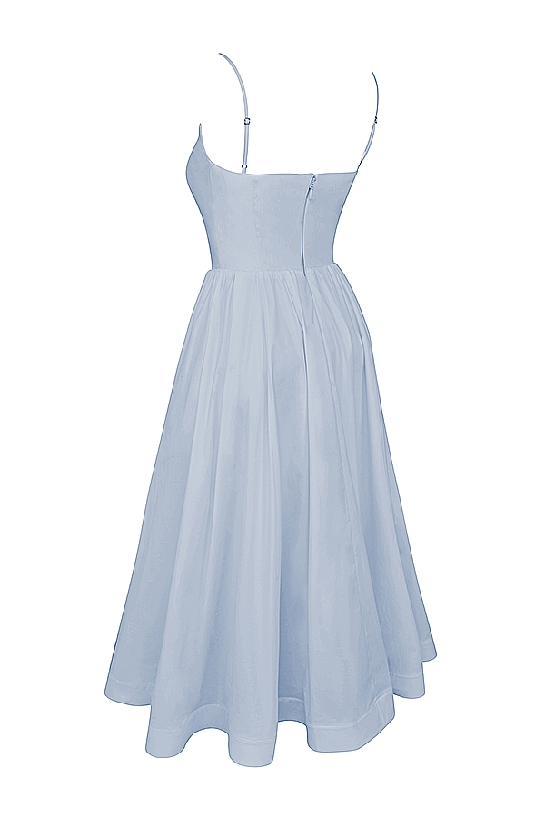 abito estivo con corsetto blu morbido