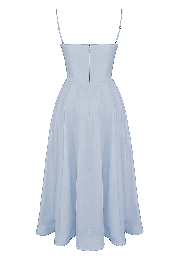 abito estivo con corsetto blu morbido
