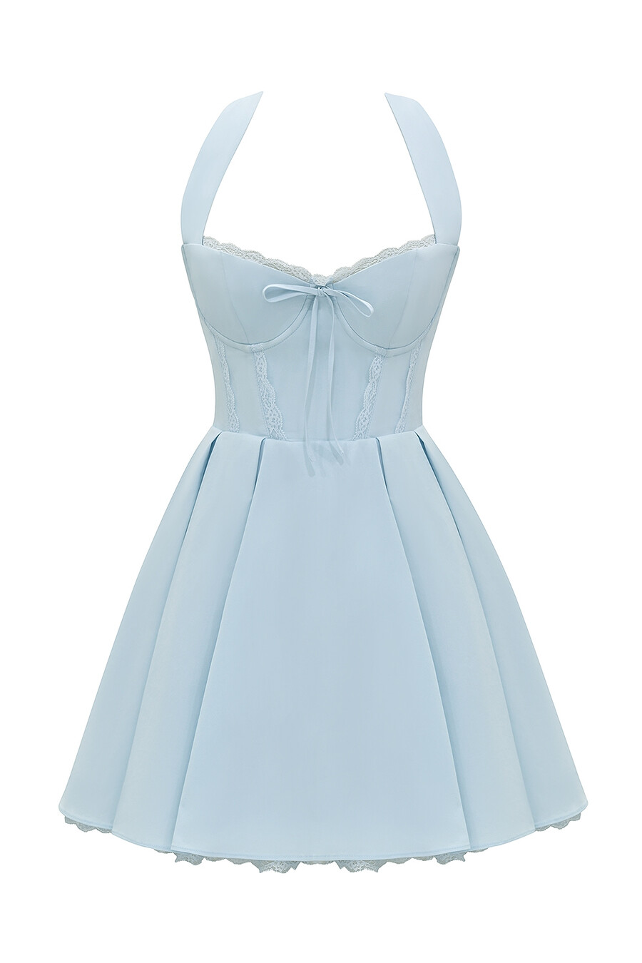 mini abito in cotone con scollo allamericana bluebell