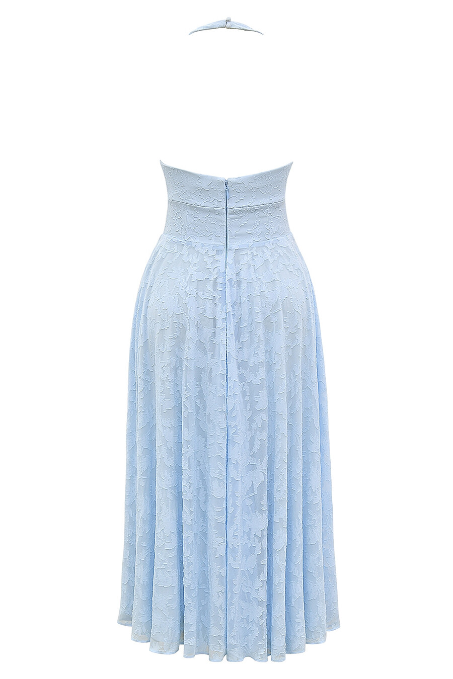 abito midi con scollo allamericana in jacquard floreale bluebell