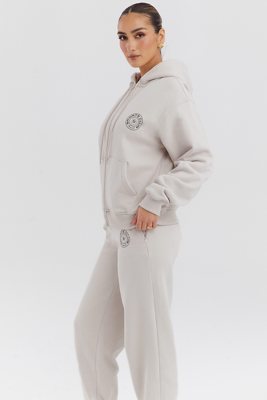 felpa con cappuccio e zip cloud