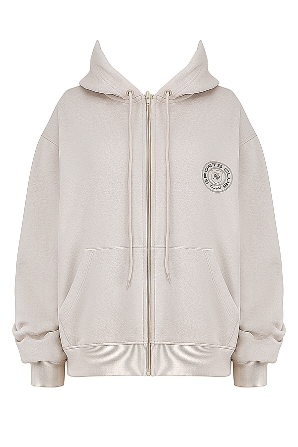 felpa con cappuccio e zip cloud