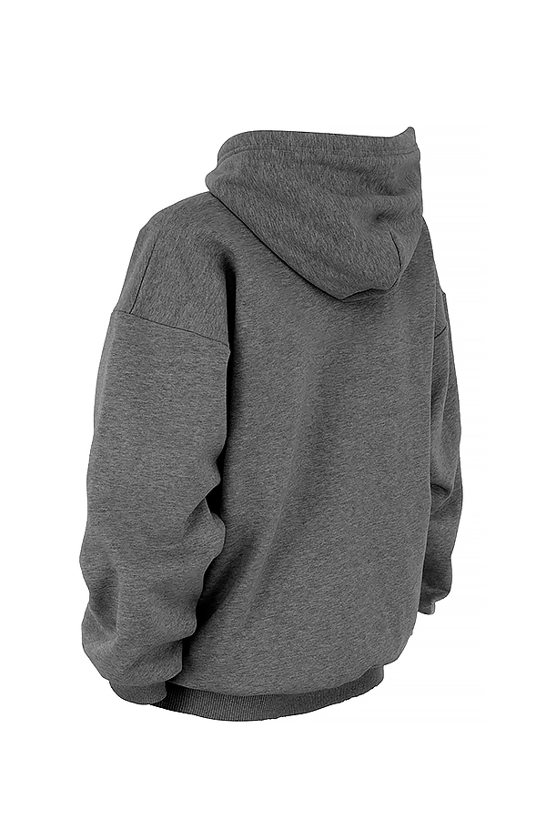 felpa con cappuccio oversize grigio scuro