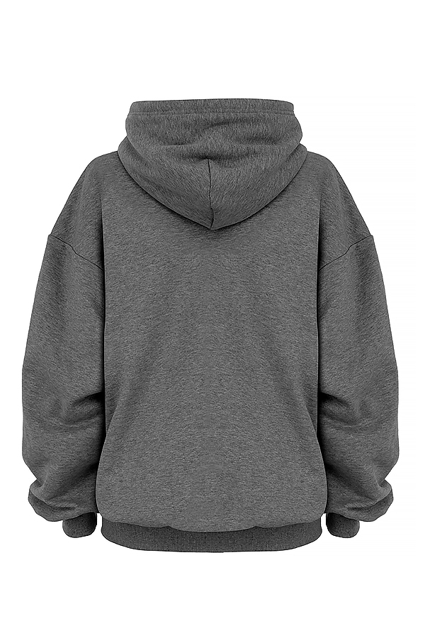 felpa con cappuccio oversize grigio scuro