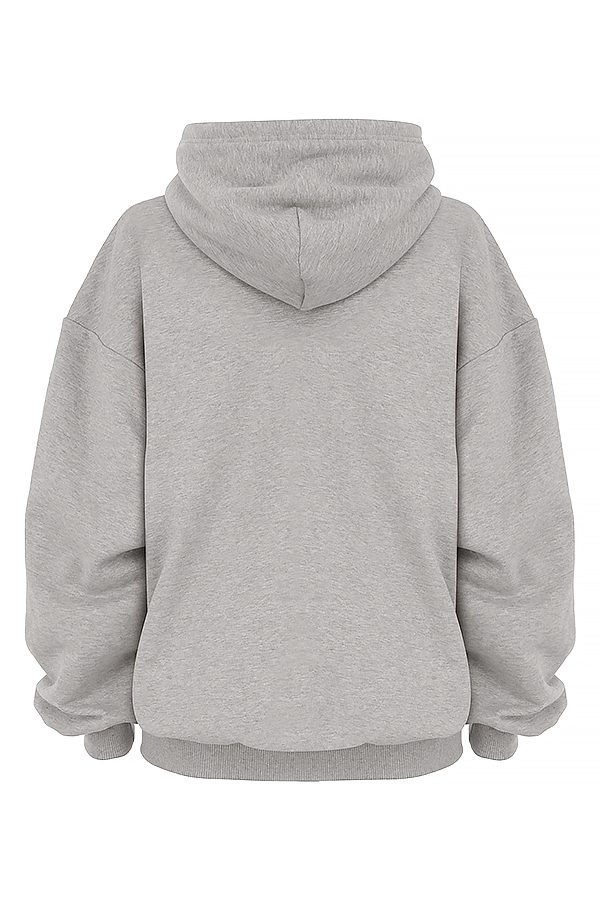 felpa con cappuccio oversize grigio chiaro