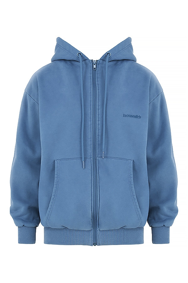 felpa con cappuccio e zip azure