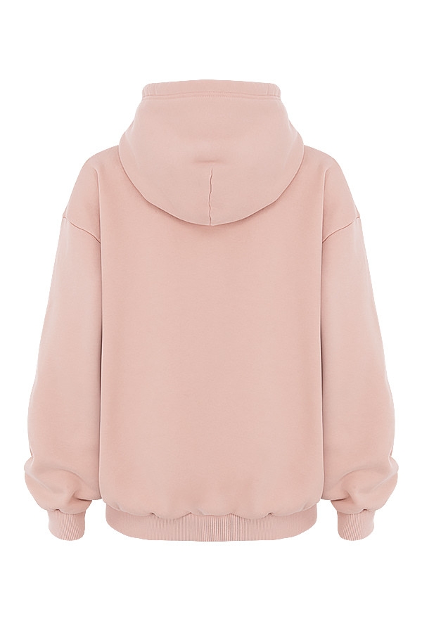 felpa con cappuccio e zip blush blush
